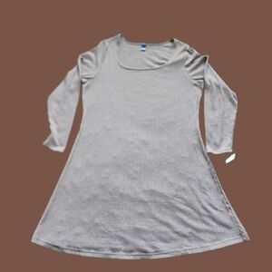 NEW  Ribbed Knit Midi Dress | Long Sleeve A-Line | Size XL Old Navy Classic Cozy